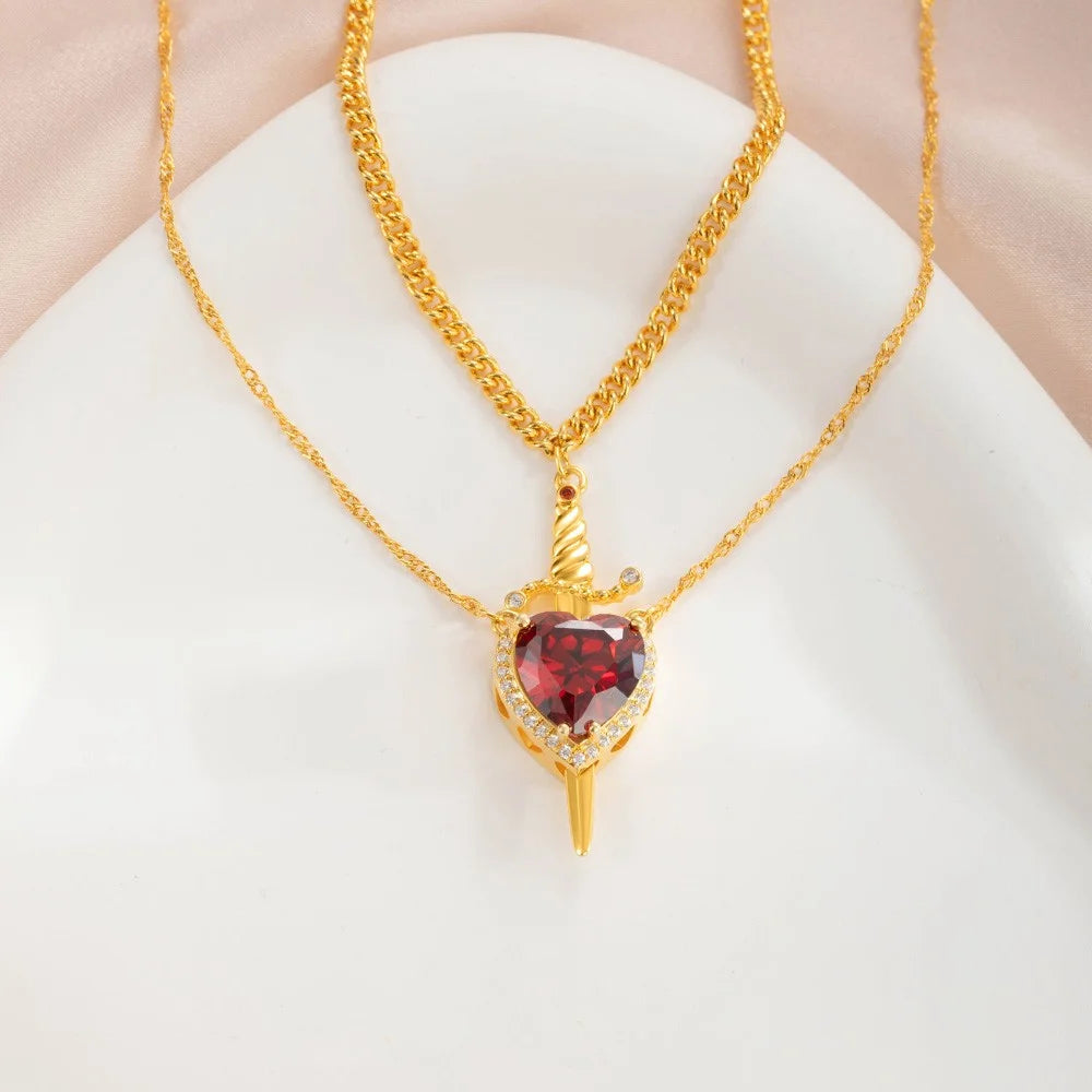 COLLAR PARA NOVIOS DE CORAZON Y ESPADA ❤️🔥🗡️