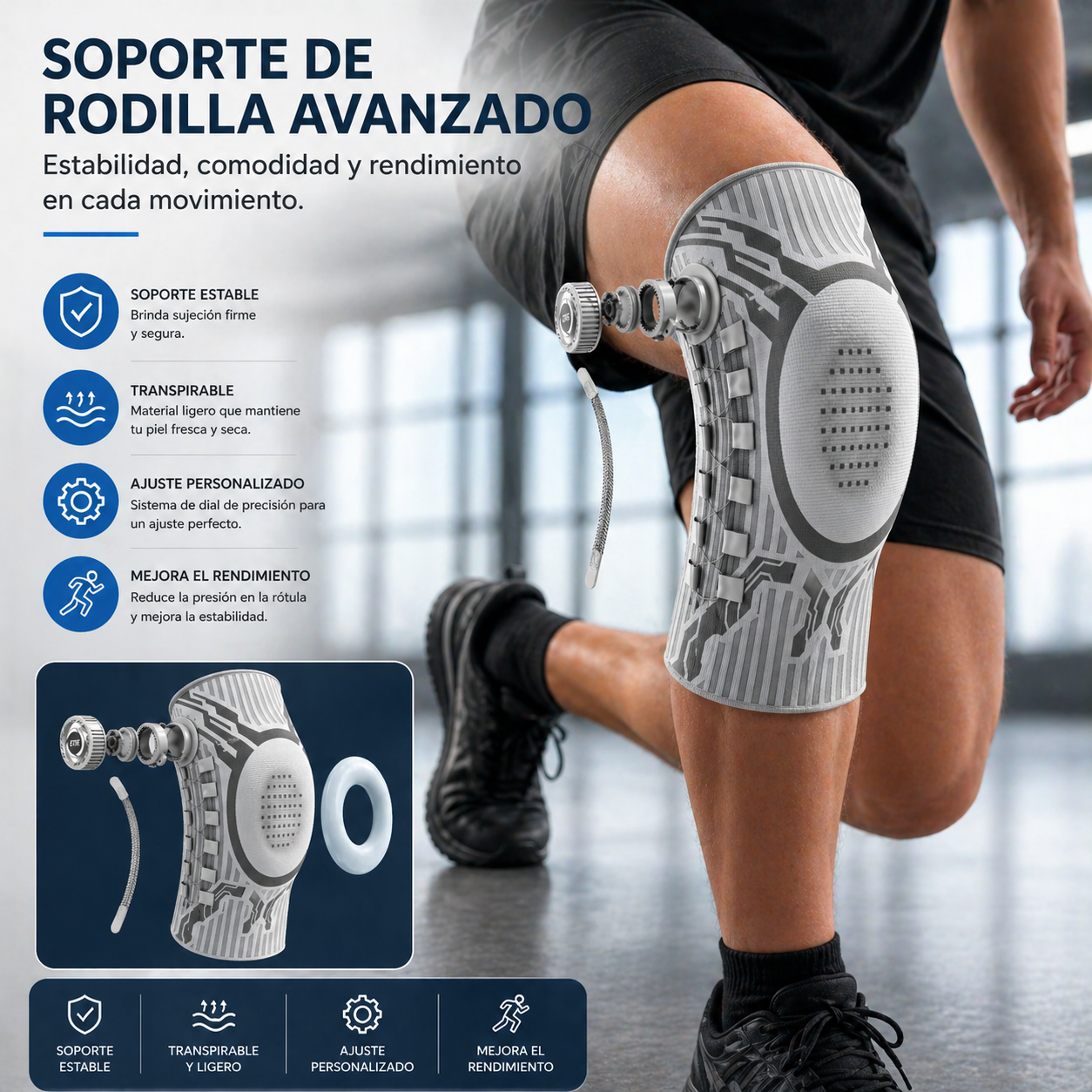 Rodillera Inteligente con Perilla Ajustable ETIE
