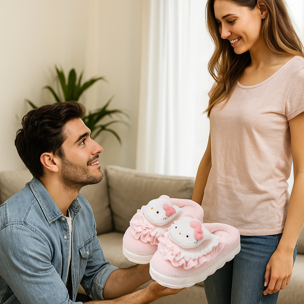 ¡Pantuflas HELLO KITTY para engreír a tu flaquita! para este invierno 🥶¡Últimos pares! 💖