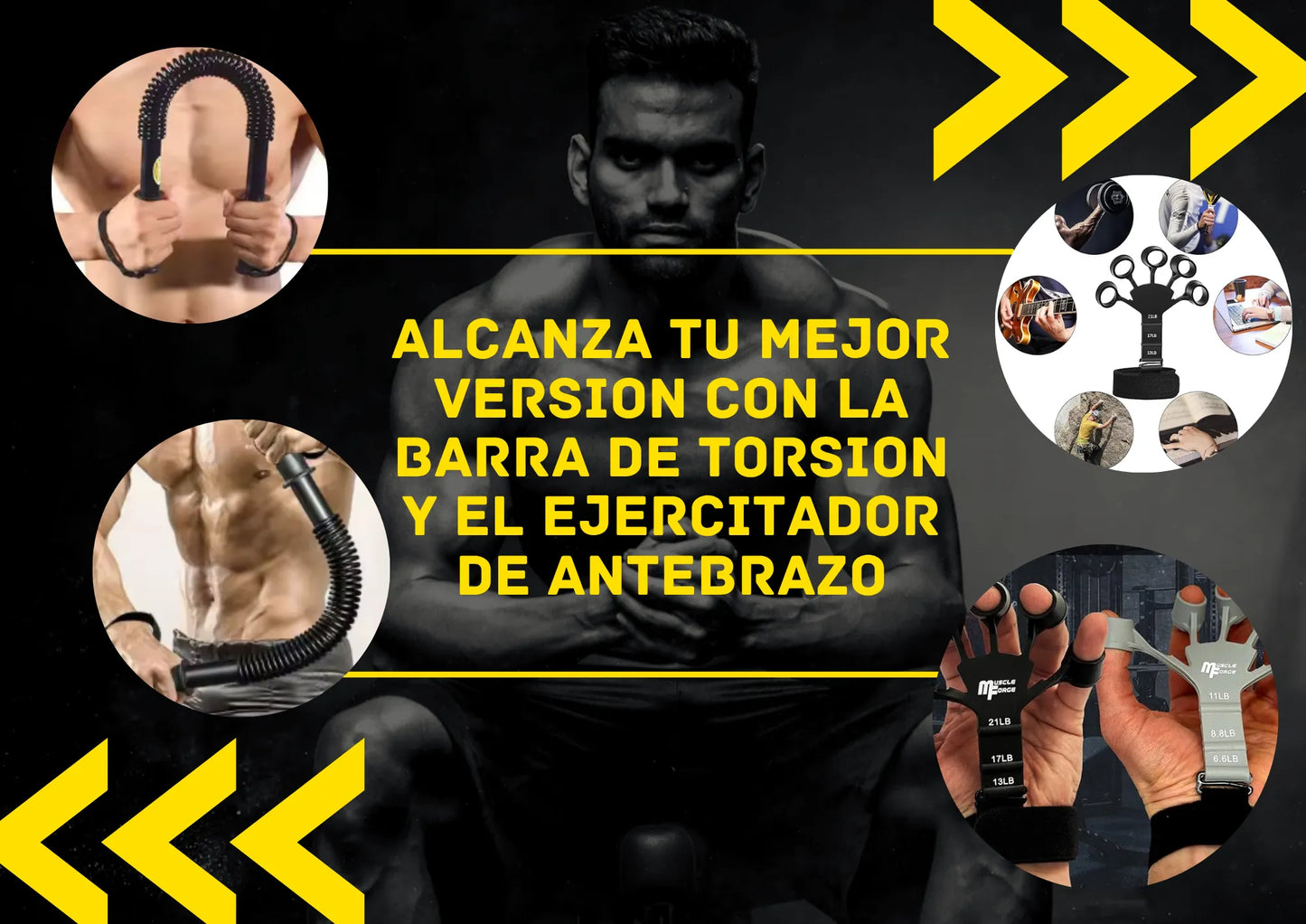 Workout Power Twister – Barra de Poder para Fortalecer Pecho, Brazos y Espalda