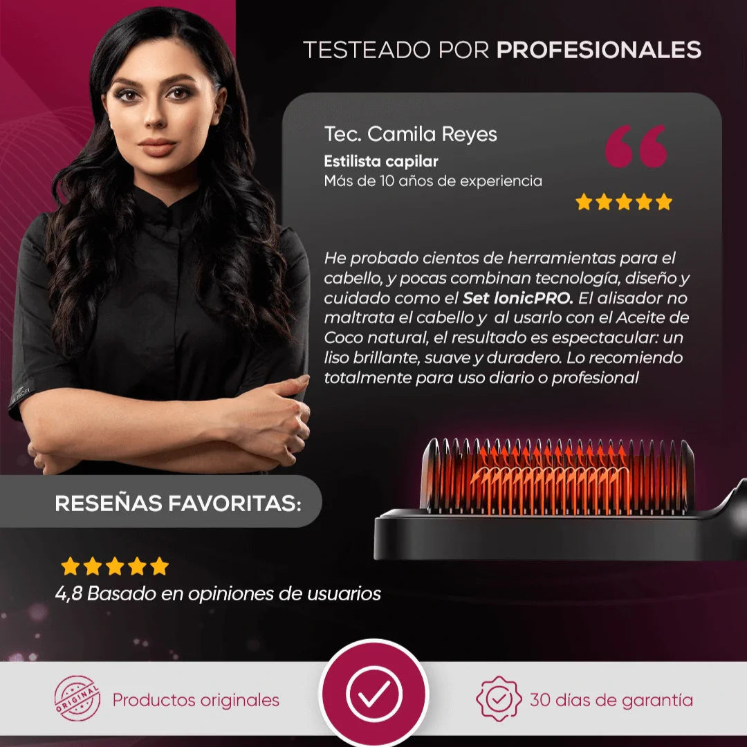 Cepillo Alisador Profesional | Tecnología Americana de Alto Rendimiento