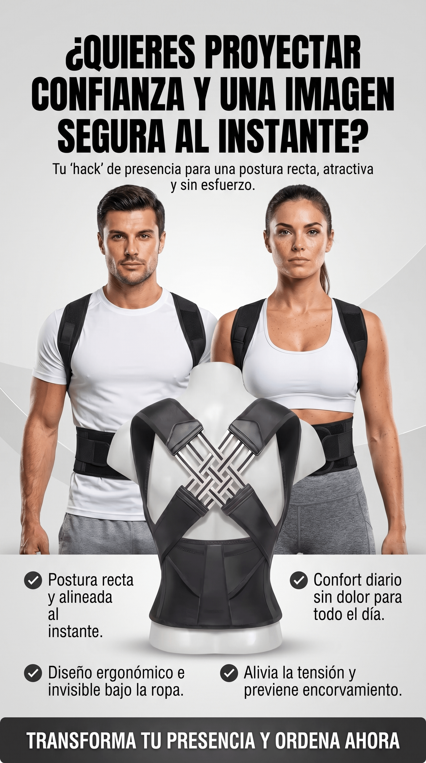 🔥 CORRECTORA DE POSTURA ORIGINAL ✨ + 🎁 5 PARCHES PARA EL DOLOR MUSCULAR GRATIS 💥
