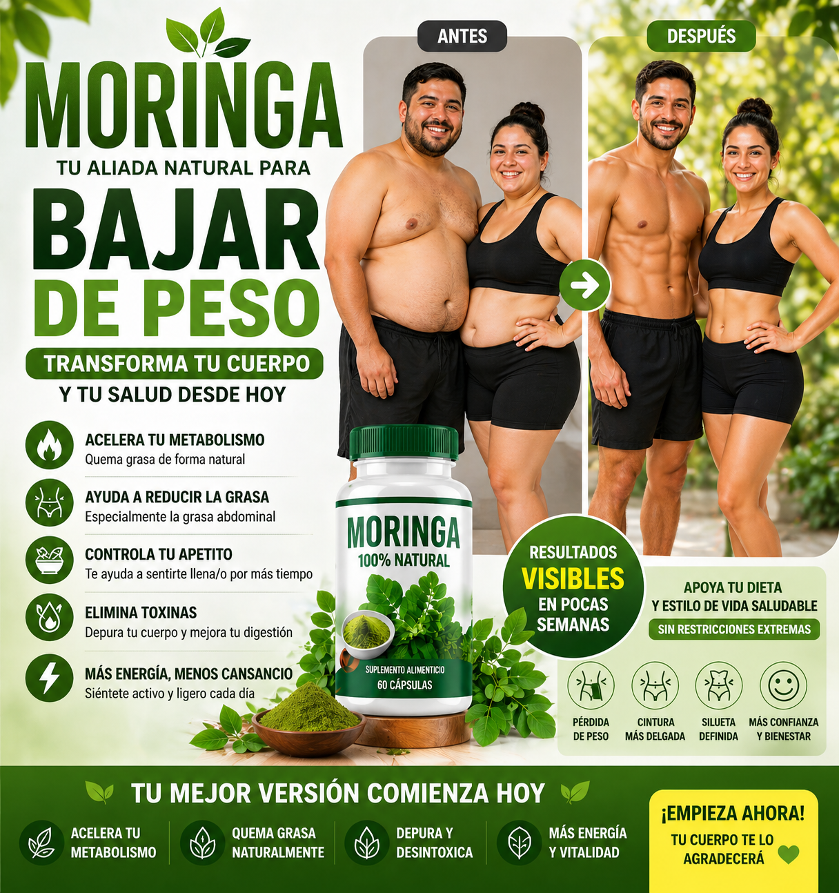 🌿 MORINGA 100% NATURAL – ENERGÍA, SALUD Y BIENESTAR DIARIO